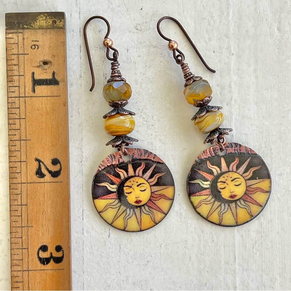 ARTISAN Earrings “Here Comes the Sun” - Dangles - Picture 7 of 12